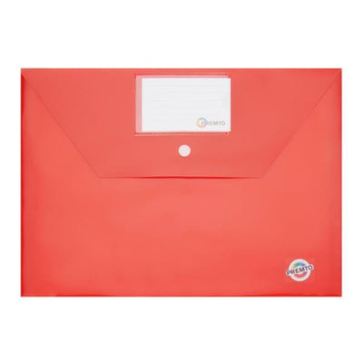 Premto A4 Button Storage Wallet - Ketchup Red-Document Folders & Wallets-Premto|Stationery Superstore UK