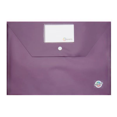 Premto A4 Button Storage Wallet - Grape Juice Purple-Document Folders & Wallets-Premto|Stationery Superstore UK