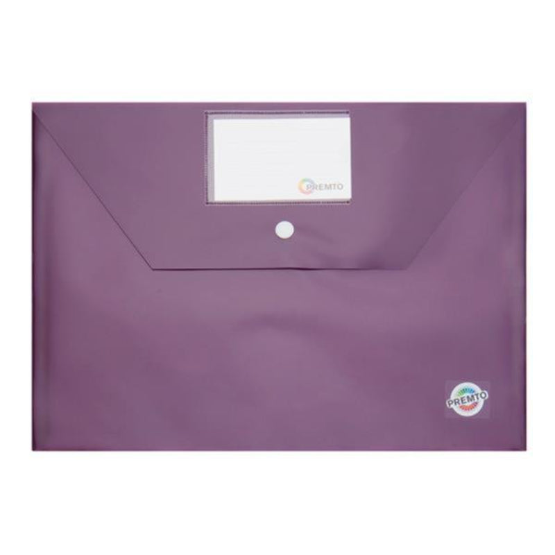 Premto A4 Button Storage Wallet - Grape Juice Purple