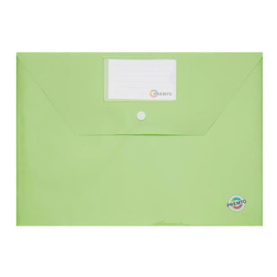 Premto A4 Button Storage Wallet - Caterpillar Green-Document Folders & Wallets-Premto|Stationery Superstore UK