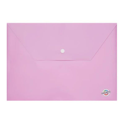 Premto Pastel A4 Button Wallet - Wild Orchid Purple-Document Folders & Wallets-Premto|Stationery Superstore UK