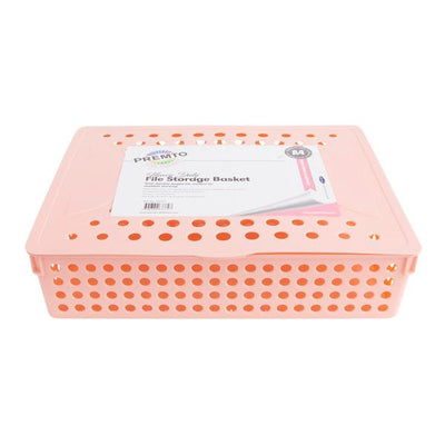 premto-pastel-a4-heavy-duty-file-storage-pink-sherbet|Stationerysuperstore.uk