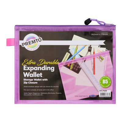Premto B5 Extra Durable Mesh Wallet - Wild Orchid Purple-Mesh Wallet Bags-Premto|Stationery Superstore UK