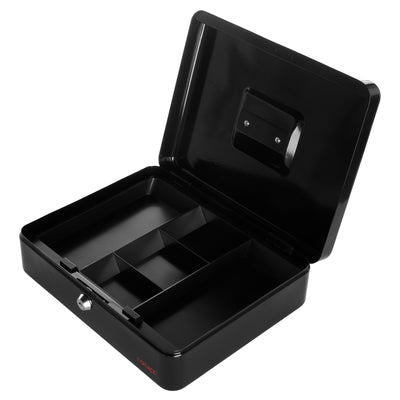 Concept 12'' Metal Cash Box Black-Cabinets-Concept|Stationery Superstore UK