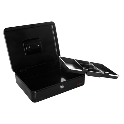 Concept 12'' Metal Cash Box Black-Cabinets-Concept|Stationery Superstore UK