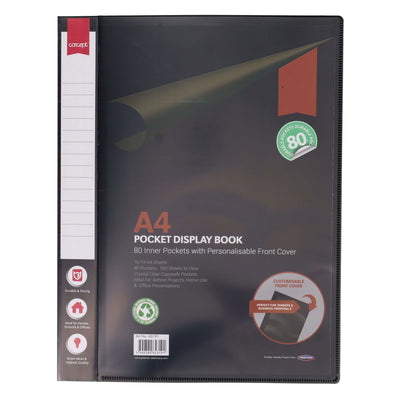 Concept A4 Display Book - Black - 80 Pocket-Display Books-Concept|Stationery Superstore UK