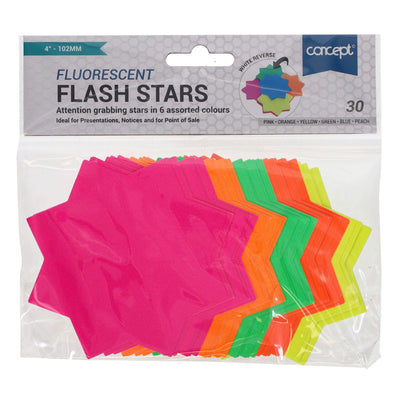 Premier Office 4 Inch Flash Stars - Pack of 30-Sale Cards & Stickers-Premier Office|Stationery Superstore UK