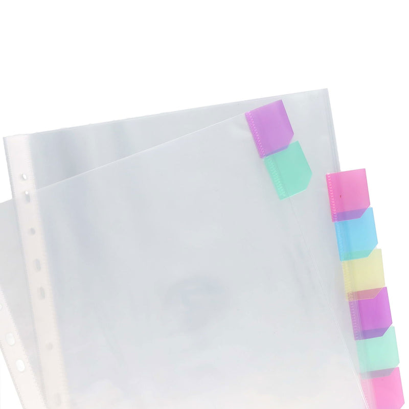 Premier Office A4 Subject Divider Protective Punched Pockets - 10 Tabs-Punched Pockets-Premier Office|Stationery Superstore UK