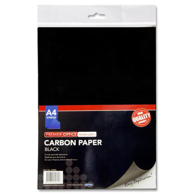 Premier Office A4 Sheets Carbon Paper - Black - Pack of 10