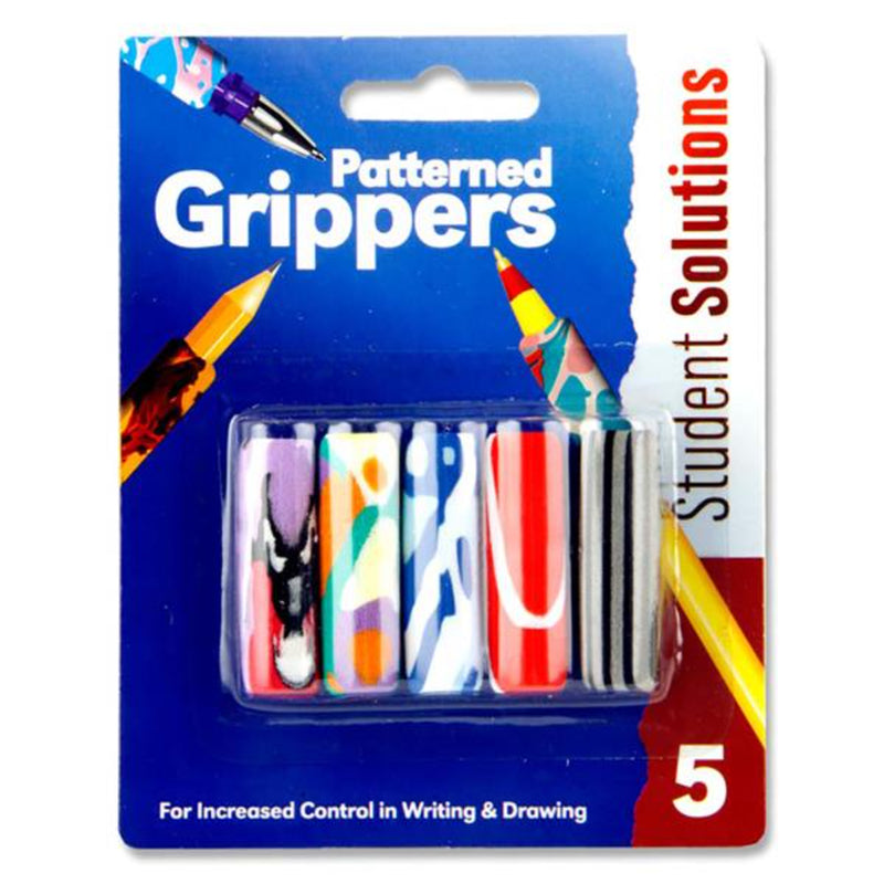 Student Solutions Patterned Pencil Grips - Pack of 5-Pencil Grips-Student Solutions|Stationery Superstore UK