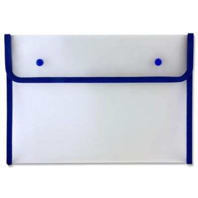 Concept A4 Heavy Duty Button Document Wallet - Blue-Document Folders & Wallets-Concept|Stationery Superstore UK