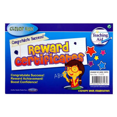 Clever Kidz Reward Certificates - Student of The Week - Pack of 25-Reward & Chore Charts-Clever Kidz|Stationery Superstore UK
