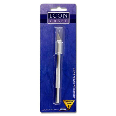 Icon Aluminium Hobby Knife with Interchangeable Blade - 41mm-Cutters & Trimmers-Icon|Stationery Superstore UK