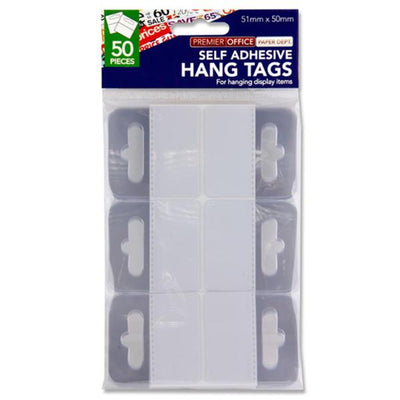 Premier Office 51x50mm Adhesive Euro Hole Hang Tags - Pack of 50-Tags-Premier Office|Stationery Superstore UK