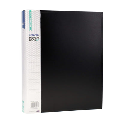 Concept A4 80 Pocket Display Book - Black-Display Books-Concept|Stationery Superstore UK