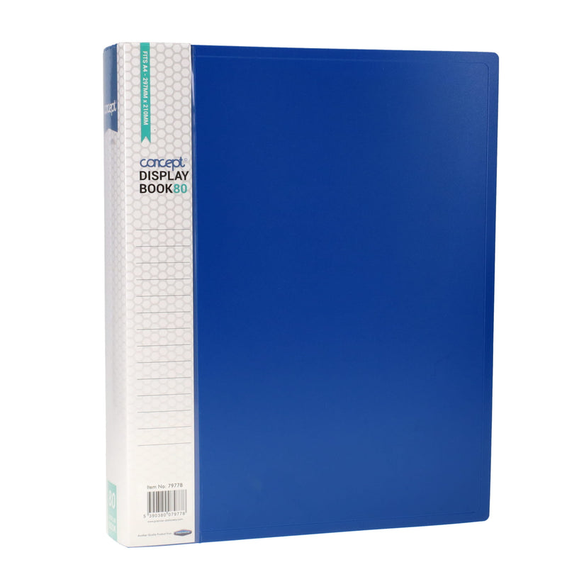 Concept A4 80 Pocket Display Book - Blue-Display Books-Concept|Stationery Superstore UK