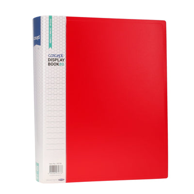 Concept A4 80 Pocket Display Book - Red-Display Books-Concept|Stationery Superstore UK