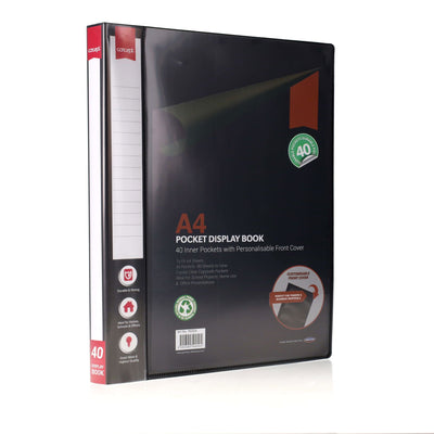 Concept A4 Display Book - Black - 40 Pocket-Display Books-Concept|Stationery Superstore UK