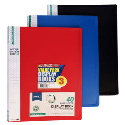 Premier Office Multipack | A4 40 Pocket Display Book - Pack of 3