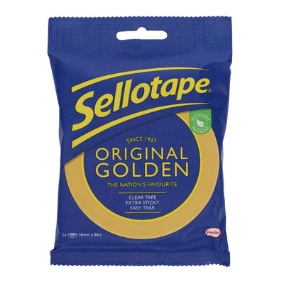 Sellotape Original Golden Tape 18Mmx66m-Tape Dispensers & Refills-Sellotape|Stationery Superstore UK