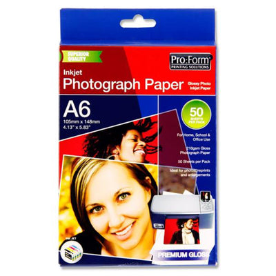 Pro:Form A6 Photograph Inkjet Paper - 50 Sheets-Photo Paper-Pro:Form|Stationery Superstore UK