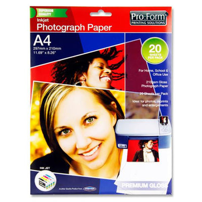 Pro:Form A4 Photograph Inkjet Paper - 20 Sheets-Photo Paper-Pro:Form|Stationery Superstore UK