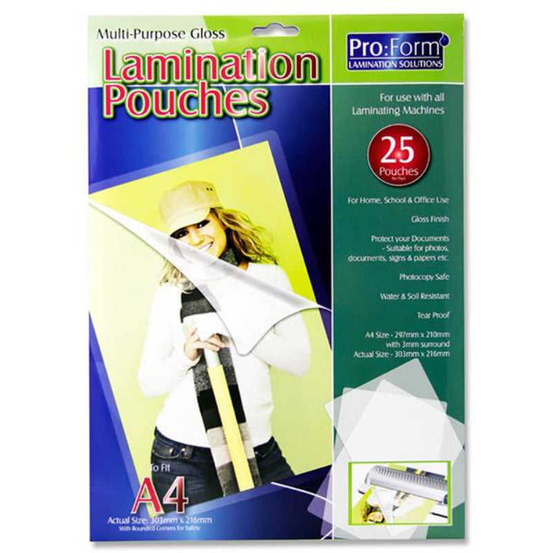 Pro:Form A4 Laminating Pouches - Pack of 25-Laminators & Pouches-Pro:Form|Stationery Superstore UK