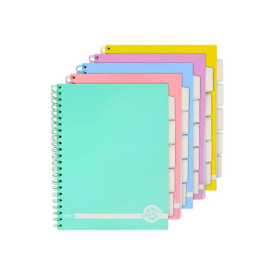 Premto Pastel A4 Wiro Project Book - 5 Subjects - 200 Pages - Cornflower Blue-Subject & Project Books-Premto|Stationery Superstore UK