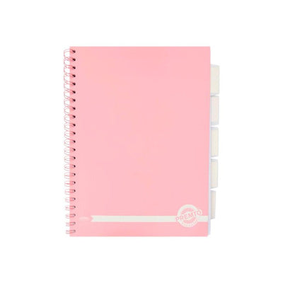 Premto Pastel A4 Wiro Project Book - 5 Subjects - 200 Pages - Pink Sherbet-Subject & Project Books-Premto|Stationery Superstore UK