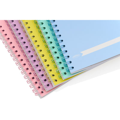 Premto Pastel A4 Wiro Notebook - 200 Pages - Pink Sherbet-A4 Notebooks-Premto|Stationery Superstore UK