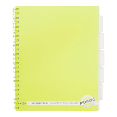 Premto A4 Project Book - 250 Pages - Neon - Yellow Squash
