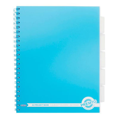 Premto A4 Project Book - 250 Pages - Neon - Bluebird Blue-Subject & Project Books-Premto|Stationery Superstore UK