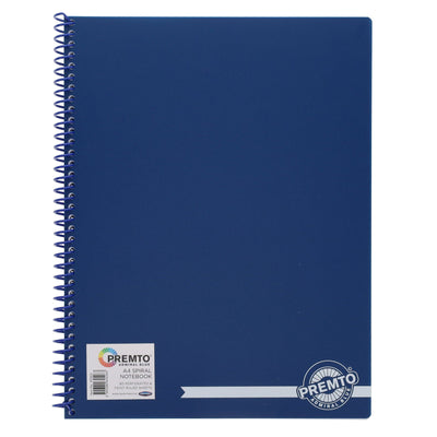 Premto A4 Spiral Notebook PP - 160 Pages - Admiral Blue-A4 Notebooks-Premto|Stationery Superstore UK