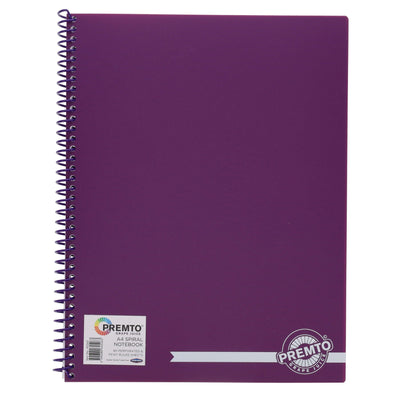 Premto A4 Spiral Notebook PP - 160 Pages - Grape Juice-A4 Notebooks-Premto|Stationery Superstore UK