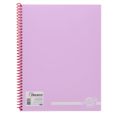 Premto Pastel A4 Spiral Notebook PP - 160 Pages - Wild Orchid-A4 Notebooks-Premto|Stationery Superstore UK