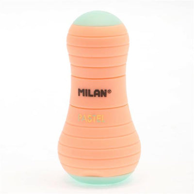 Milan Sway Sharpener/eraser Capsule Pastel Orange-Sharpeners-Milan|Stationery Superstore UK