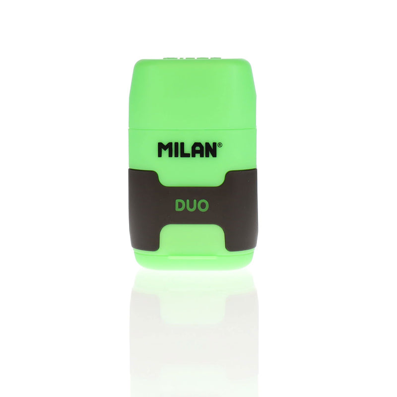 milan-compact-touch-duo-eraser-sharpener-green|Stationery Superstore UK