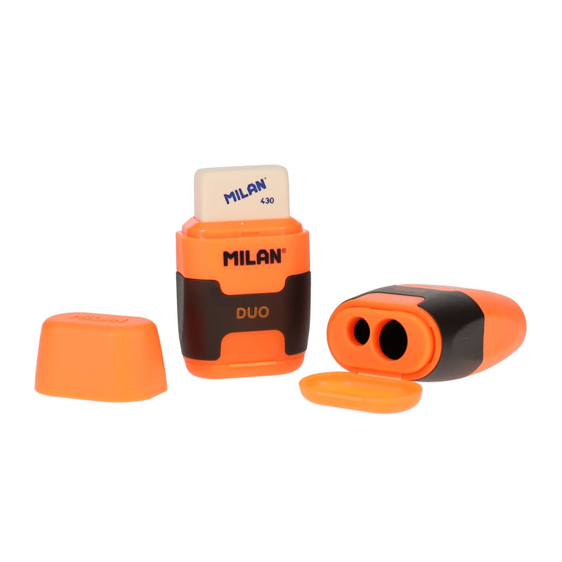 Milan Compact Touch Duo Eraser & Sharpener - Orange