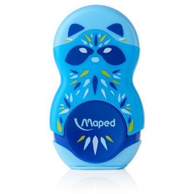 Maped Mini Cute Loopy Duo Sharpener & Eraser - Blue-Erasers-Maped|Stationery Superstore UK
