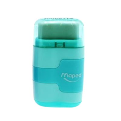 Maped Duo Twin Hole Sharpener & Eraser - Green-Erasers-Maped|Stationery Superstore UK