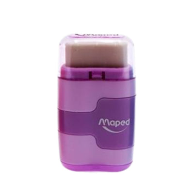 Maped Duo Twin Hole Sharpener & Eraser - Purple-Erasers-Maped|Stationery Superstore UK