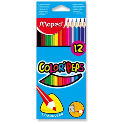 Maped Color'Peps Triangular Colouring Pencils - Pack of 12-Colouring Pencils-Maped|Stationery Superstore UK