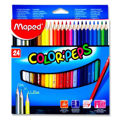 Maped Color'Peps Triangular Colouring Pencils - Pack of 24-Colouring Pencils-Maped|Stationery Superstore UK