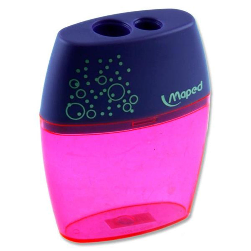 Maped Shaker Twin Hole Pencil Sharpener Pink-Sharpeners-Maped|Stationery Superstore UK