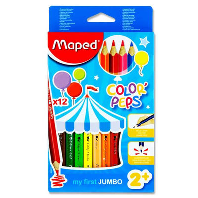 Maped Color'Peps Maxi Colouring Pencils - Box of 12-Colouring Pencils-Maped|Stationery Superstore UK