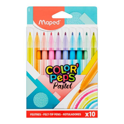 maped-colorpeps-felt-tip-pens-pastel-pack-of-10|Stationerysuperstore.uk