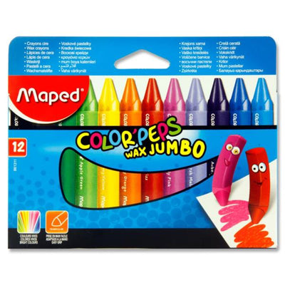 Maped Color'Peps Jumbo Wax Crayons - Box of 12-Crayons-Maped|Stationery Superstore UK