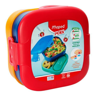 Maped Picnik Kids Leak Proof & Adjustable Lunch Box - Red-Lunch Boxes-Maped|Stationery Superstore UK