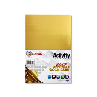 Premier Activity A4 Heavy Metallic Card - 210gsm - Gold - 25 Sheets-Craft Paper & Card-Premier|Stationery Superstore UK