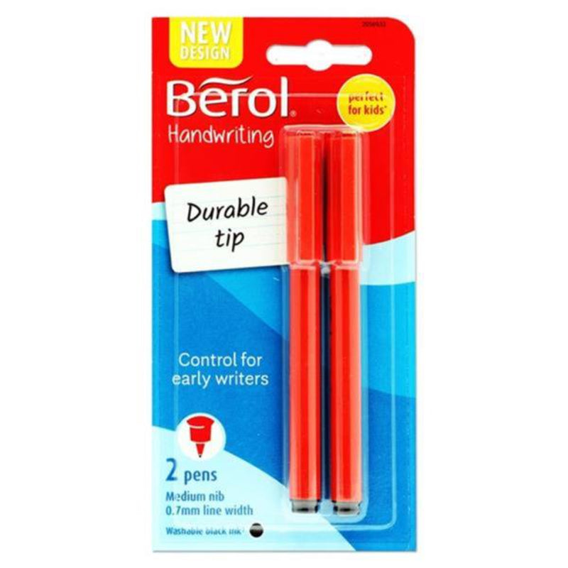 Berol 0.7mm Medium Nib Handwriting Pen - Black Ink - Pack of 2-Handwriting Pens-Berol|Stationery Superstore UK